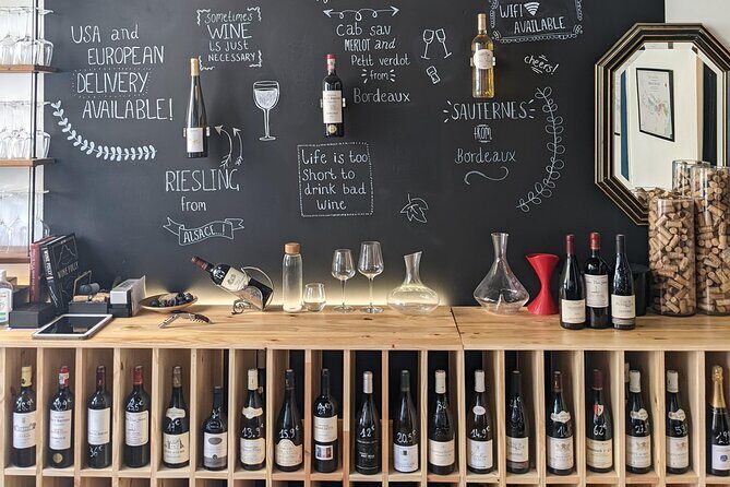 French Wine, Champagne And Cheese Tasting Paris SECRET WINE DOOR - Bottle shopping at the end: take home what clicks