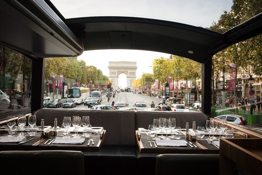 Paris: Bustronome Gourmet Lunch Tour on a Glass-Roof Bus - The sights: what you actually see from the terrace