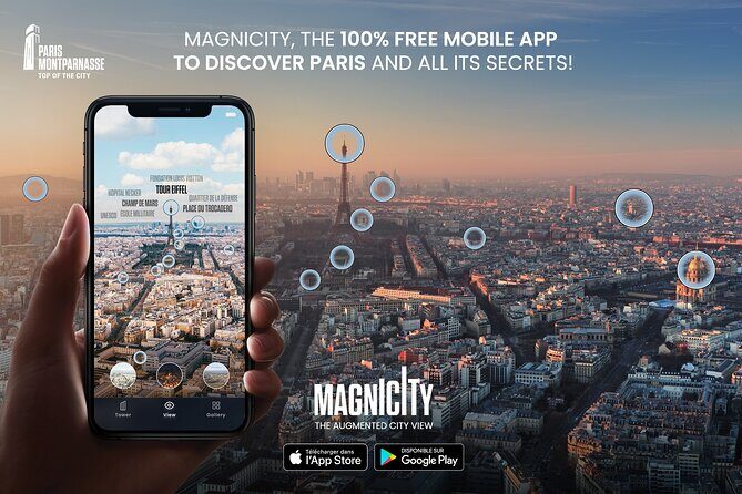 Paris Montparnasse Top of the City Observation Deck Entry Ticket - Learning Paris From Displays, Plus MAGNICITY Augmented Reality