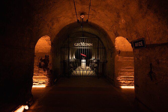 Reims or Epernay: Full day Champagne Mumm, family grower & lunch - Maison G.H. Mumm Underground Cellars in Reims